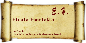 Eisele Henrietta névjegykártya