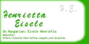 henrietta eisele business card